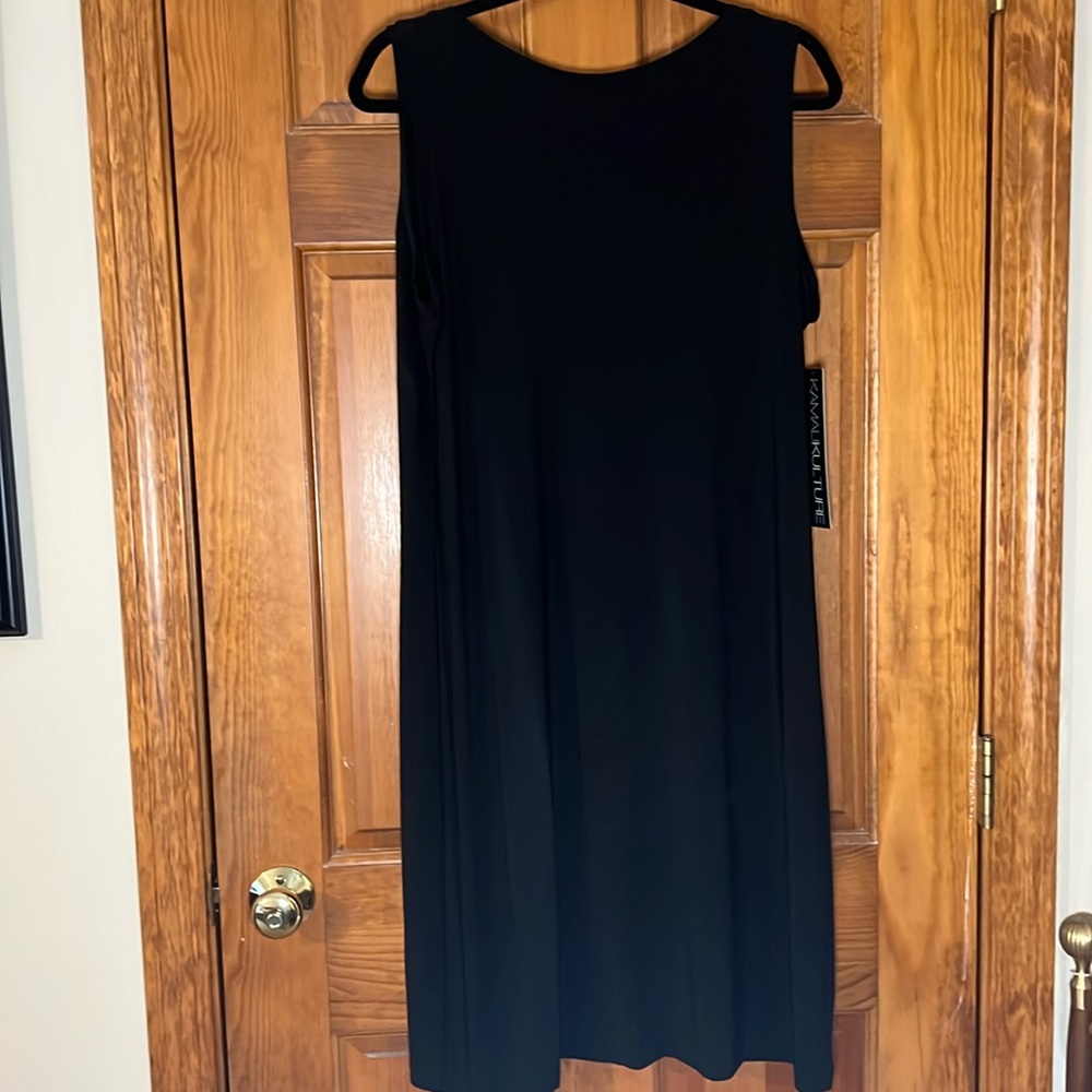 Women's Size XL V-Back Black Dress Kamali Culture Poly/Spandex NWT
